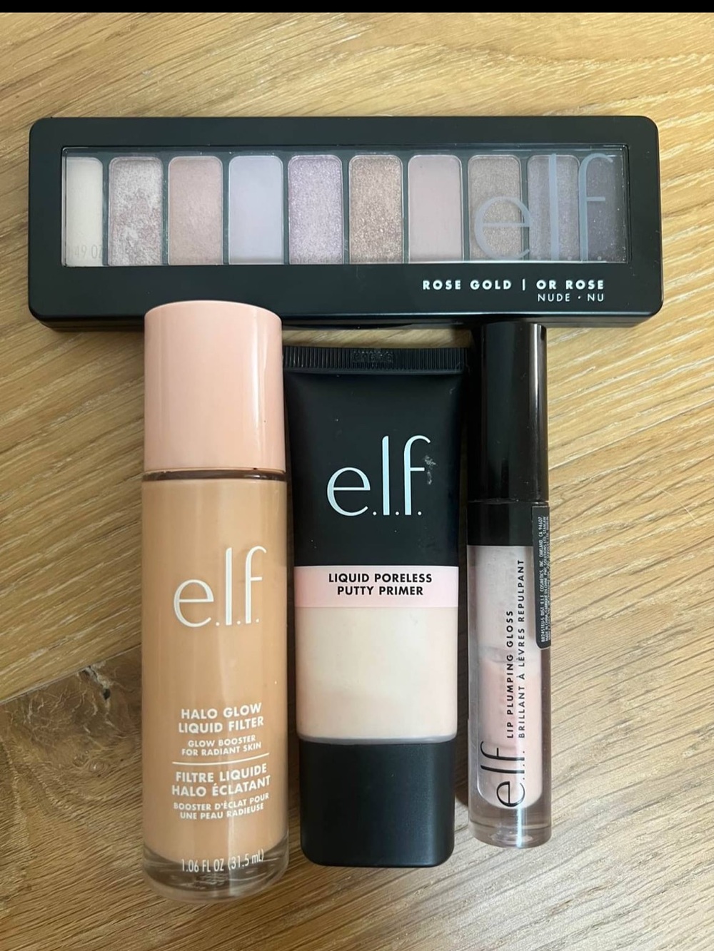 e.l.f. Rose Gold Eyeshadow Palette with Nude Rose Skin Essentials